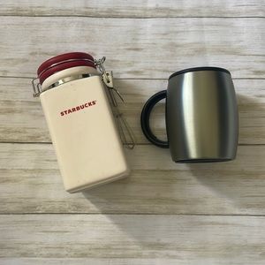 Starbucks coffee duo, travel mugs and canister ☕️💚